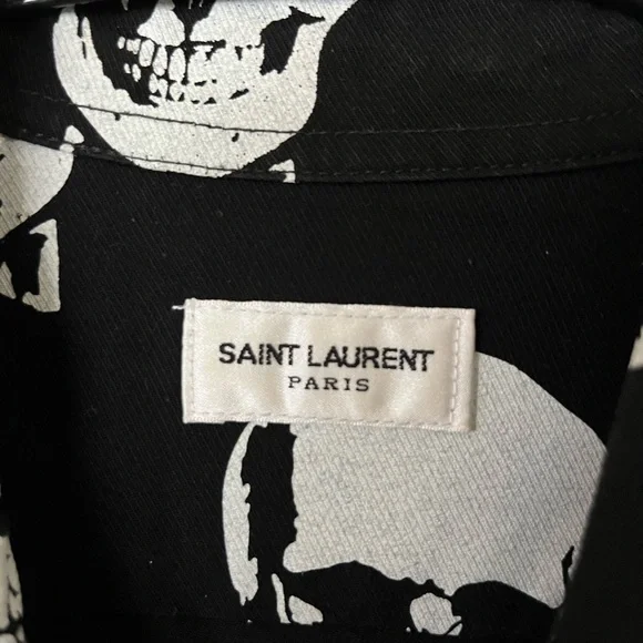 Saint Laurent Men Skulls button up long sleeve XS Rare